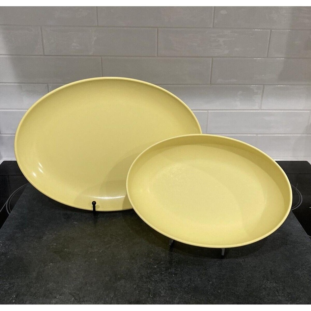 Watertown Lifetime Ware Melamine Yellow Oval Platter Serving Bowl Melmac MCM Vtg